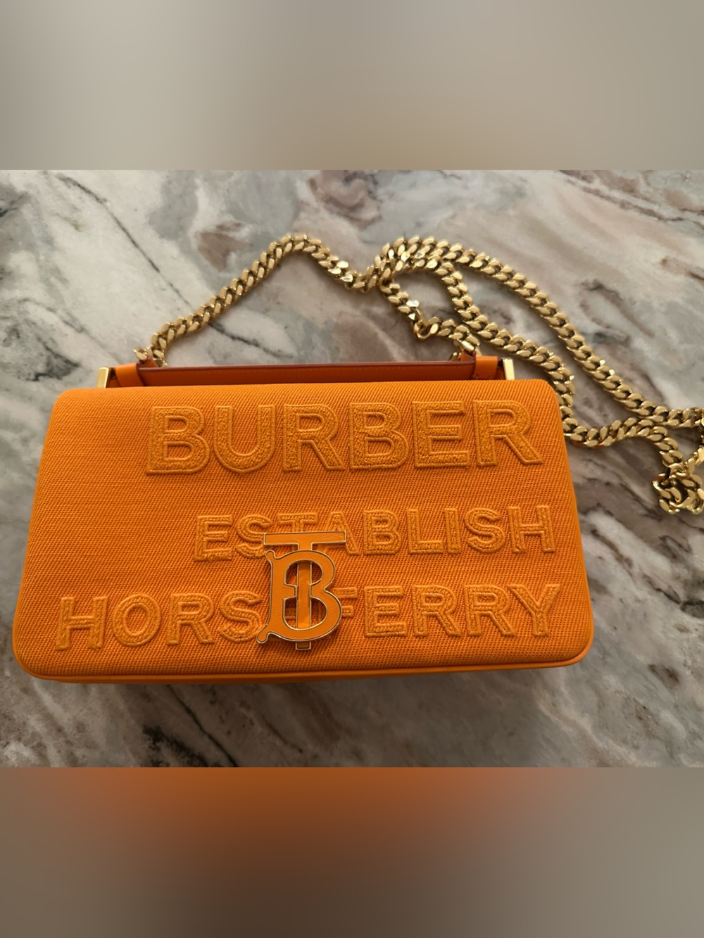Burberry Horseferry Linen Cotton Canvas Lola Crossbody Bag